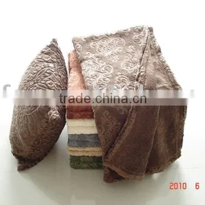 100%polyester Knit Embossed Baroque Coral Throw thumbnail-1