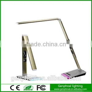 Sliver or Golden Ultra-thin Base All Metal Struchure LED Table Lamp With VA LCD Calendar Display thumbnail-4