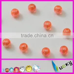 Orange ab Color Clear Round Acrylic Beads Colorful ab Effect With Holes 3mm to 16mm for Jewelry Necklace,bracelet thumbnail-2
