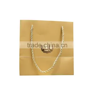 Golden Square Bottom Decoration Handmade Paper Bag thumbnail-3