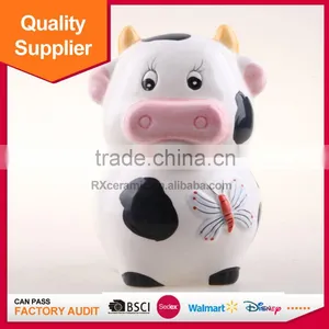 Newest Creative Funny Animal Cow Shape Money Box Fashional Style Ceramic Piggy Bank thumbnail-1