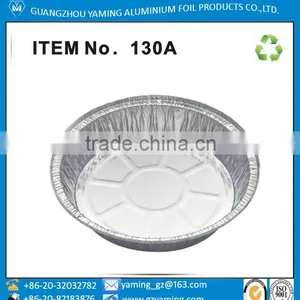 Foil Containers 8 Inch Round Aluminium Foil Vertical Edge Flange Food Package Foil Pizza Pan thumbnail-1