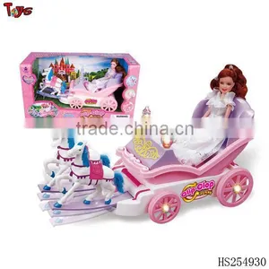 Lastest Bump & go Cheap Music and Light Girl on Horse Car Plastic Car Toy thumbnail-1