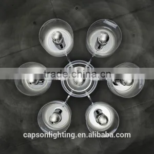 Modern Desingn Glass Shade Indoor Ceiling Lamp With Chandelier thumbnail-2