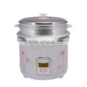 Cylinder Flower Pattern Steel Lid White Pot Rice Cooker thumbnail-2