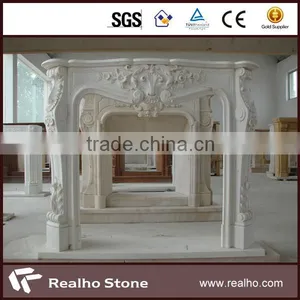 White Carrara Marble Fireplace for Home Decoration thumbnail-5