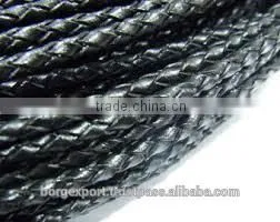 4mm Braided Leather Cords From BORG EXPORT /Genuine Leather / Braided Leather Cord 4 mm thumbnail-1