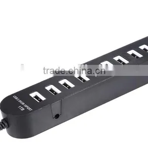 Portable 480MBPS Usb 2.0 10 Port Hub With One Switch thumbnail-3