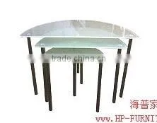 Glass and Metal Nest Table Set HP-9-002 thumbnail-1