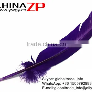 CHINAZP Crafts Factory Cheap Price Dyed Purple Solid Color Turkey Feather for Promotion thumbnail-3