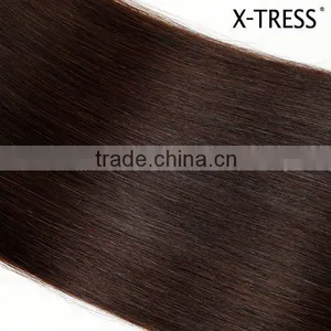 18inch 2# Newest Natural Black Silk Straight Indian Human Hair Double Layer Machine Made Weft Weaving thumbnail-5