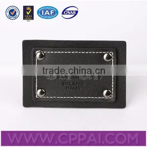 Designed Two Pieces Metal Brand Name Patches for Clothes thumbnail-1