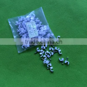 High Quality Full Size PE Material Round White & Black Nail Cable Clip thumbnail-5