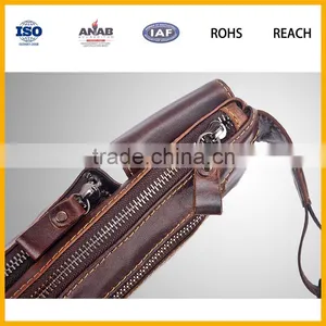 Golden Supplier Promotional Elegant PU Brown Multilayer Waist Bag for Men and Women thumbnail-5