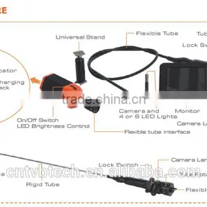 Mini Camera With 3.5" TFT LCD Video Inspection Endoscope Pipe Camera Borescope 360 Degree Rotation thumbnail-2