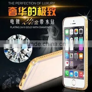 Luxury Crystal Rhinestone Diamond Bling Mobile Phone Metal Bumper Frame Case For IPhone 4/4S/5/5S/6/6S/6 Plus S5/S6/S6 Edge/Note thumbnail-1