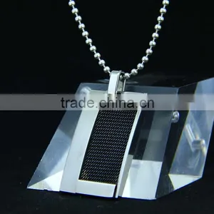 100% Authentic Material Black Tag Pendant Necklace For Man thumbnail-1