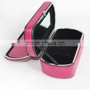 Wholesale Custom High-grade PU Leather Jewelry Box, Fashion Beautiful Make-up Box, Portable Storage Box thumbnail-5