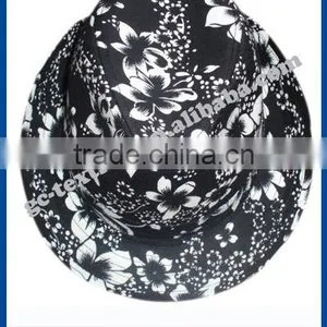 Black Fedora Hat With White Flower thumbnail-1