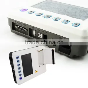 High End Model 7 Inch 6 Channel Handheld 12-lead ECG Signal Resting Electrocardiograph ECG Machine EKG-1206A SUPPLIER thumbnail-1
