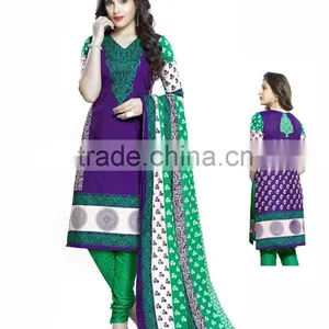 Gorgeous Purple Color Printed Dress Material thumbnail-1