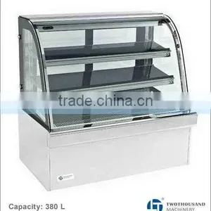 2-8 'C 380L 3 Shelves CE Certified for Large Luxury Glass Cake Display Cabinet thumbnail-3