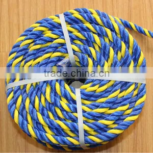 3-strand Twisted Yellow and Black Color Virgin pe Mark Tiger Rope,pe Marking Rope thumbnail-4