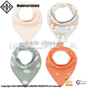 4Pcs/pack Long Absorbent Adjustable 100% Cotton Soft Infant Pinny Baby Bib thumbnail-1