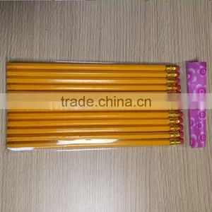 Fashion Yellow Wooden Black Lead Writing Pencil thumbnail-4
