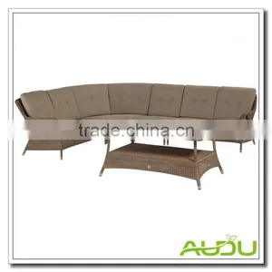 Audu Verona Grey Rattan Corner Sofa With Dining Table thumbnail-1