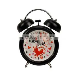 Small Lazy Twin Bell Alarm Clock -Black Non-mainstream thumbnail-1