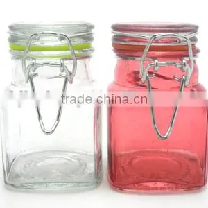 260ml Square Airtight Glass Jar With Clip Top thumbnail-3