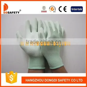 DDSAFETY Wholesale Green Nylon With Green PU Gloves Safety Gloves thumbnail-1