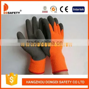 DDSAFETY 10 Gauge Acrylic Working Gloves With Napping Liner Coating Grey Latex thumbnail-1