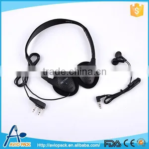 Good Quality PP Plastic Travel Phone Headset for Airplane thumbnail-1