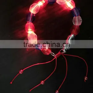 July 4th Independence Day Adjustable Plastic Bead Led Flashing Light Bracelet thumbnail-1