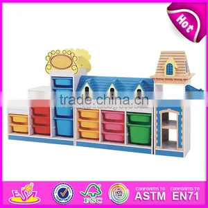 Wholesale Cheap Cartoon Kids Preschool Toy Shelf Wooden Daycare Furniture W08C187 thumbnail-3