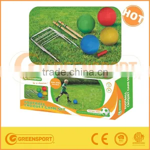 GSSGCR8 Football Croquet Game Set Small Goal and Rubber Ball thumbnail-1