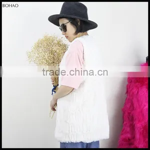 New Stylish Beautiful Knitted Women Rabbit Fur Vest thumbnail-6