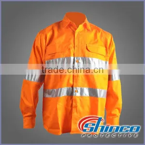 Shinco Aramid FR Orange Long Sleeve Shirt thumbnail-1