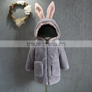 Girls High Quality Sweet Bunny Warm Thick Hoodie for Winter thumbnail-2