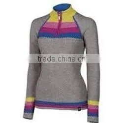 Women Winter Zip Pullover Merino Woolen Knitting Sweater Latest Sweater Design for Ladies thumbnail-1