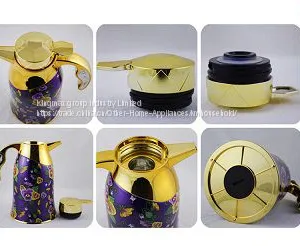 Wonderful New Design Pattern Glass Inner Vacuum Coffee Jug Thermos Flask thumbnail-1