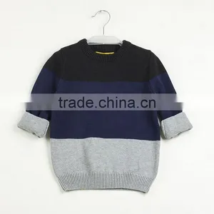 Hot Sale Hand Knitted Wool Kids Sweaters With Ribbing Neck Cotton Sweater Outwear For Children thumbnail-5