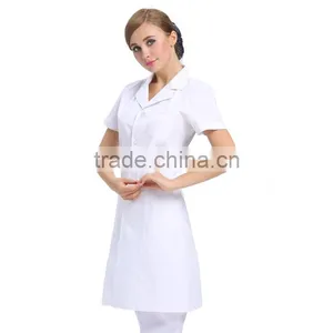 2016 Women Lab Coat Short Sleeve White Gown Nurse Uniform Medical Clothing for Women thumbnail-2