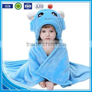 China Wholesale Supplier Velour Embroidered Organic Cotton Towel Hooded Baby Bath Towel thumbnail-1
