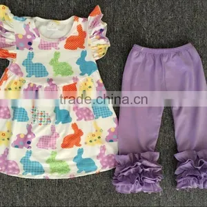 Wholesale Children Outfit Easter Bunny Printed Boutique Clothing Baby Girl Boutique Clothing Sets Easters Outfits thumbnail-1