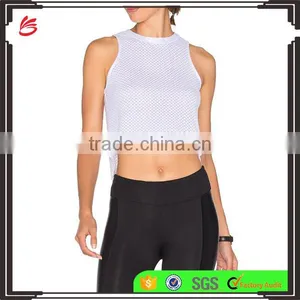 2017 Newest Women's Sexy Yoga Fitness Mesh Sports Tops Casual Breathable Yoga Vest thumbnail-1