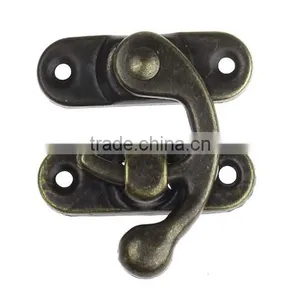 Antique Bronze 4 Holes Metal Hook Box Latches Clasp For Box Lock Purse Lock thumbnail-1