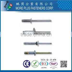 Made in Taiwan Steel Stainless Steel Copper Color Pop Special DIN 7337 Blind Flat Head Rivet thumbnail-5
